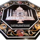 20" Black Marble Coffee Table Top Tajmahal Decor Marquetry Inlay Art Home Decor