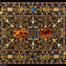 4'x4' Marble Dining Side Table Top Rare Pietradure Marquetry Inlaid Home Decor