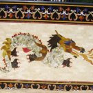 Exclusive Marble Dining Table Top Rare Gems Dragon Art Semi Precious Inlay Decor