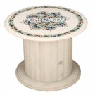24'' White Marble Center Table With Stand Marquetry Garden Decor Mosaic Decor 24'' White Marble Center Table With Stand Marquetry Garden Decor Mosaic Decor