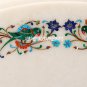 24'' White Marble Center Table With Stand Marquetry Garden Decor Mosaic Decor
