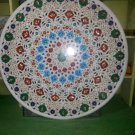 36" Marble Coffee Dining Table Top Floral Round Inlaid Mosaic Work Arts Decor