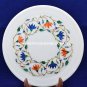 10" Kitchen Marble Fruit Plate Hanmdade Mosaic Inlaid Art Home Gift Decor H5436A