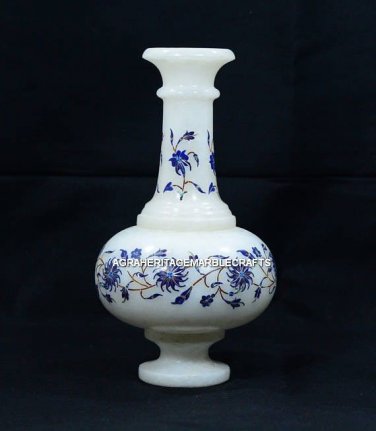 Modern Lapis Inlay Floral Arts Marble Flower Vase Home Accessories Decor H5573A