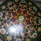 36" Black Marble Dining Coffee Table Top Marquetry Mosaic Inlay Floral Decor