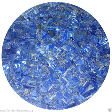 Exclusive Marble Dining Table Top Lapis Lazuli Mosaic Inlay Work Outdoor Decor