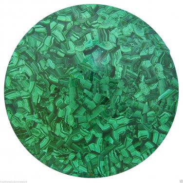 3' Green Marble Dining Coffee Table Top Malachite Inlay Gem Stone Handmade Decor