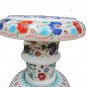 24" White Set Of 2 Marble Vase Pietra Dura Peacock Flower Pot Home Decor Art