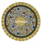 24" Accent Marble Round Countertops Table Handmade Inlay Mosaic Decor Arts H3968