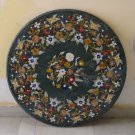 36" Green Marble Coffee Table Top Dining Coffee Marquetry Handmade Hallway Decor