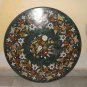 36" Green Marble Coffee Table Top Dining Coffee Marquetry Handmade Hallway Decor