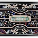 4'x2' Marble Black Outdoor Table Top Scagliola Inlay Gemstone Garden Decor H4016 4'x2' Marble Black Outdoor Table Top Scagliola Inlay Gemstone Garden Decor H4016