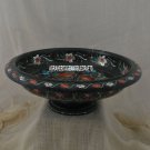 11'' Black Marble Dry Fruit Bowl Inlay Rare Stone Collectible Gifts Home Decor 11'' Black Marble Dry Fruit Bowl Inlay Rare Stone Collectible Gifts Home Decor