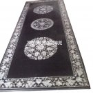 2.5'x5' Black Marble Top Dining Table Mother of Pearl Inlay Outdoor Mosaic Decor 2.5'x5' Black Marble Top Dining Table Mother of Pearl Inlay Outdoor Mosaic Decor