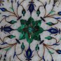 3'x3' White Large Marble Malachite Inlay Marquetry Dining Table Special Decor