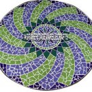 24'' Marble Side Coffee Table Top Mosaic Marquetry Lapis Inlay Art Hallway Decor