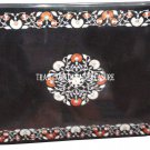 2.5'x5' Marble Black Dining Table Top Marquetry Inlay Gemstone Furniture Decor
