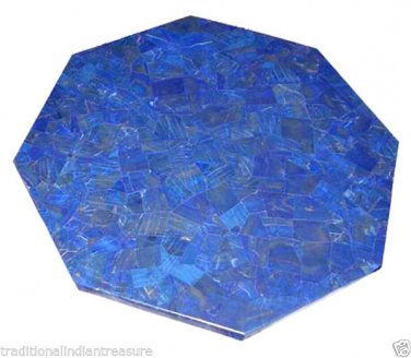 42" Marble Dining Side Table Top Lapis Lazuli Mosaic Inlaid Outdoor Home Decor