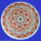 36" Marble Round Marquetry Dining Table Top Real Carnelian Gems Inlay Home Decor 36" Marble Round Marquetry Dining Table Top Real Carnelian Gems Inlay Home Decor