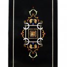 3'x2' Rectangular Black Console Marble Table Top Handmade Pietra Dura Marquetry 3'x2' Rectangular Black Console Marble Table Top Handmade Pietra Dura Marquetry