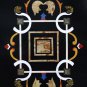 3'x2' Rectangular Black Console Marble Table Top Handmade Pietra Dura Marquetry