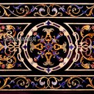 6'x3' Black Marble Dining Table Top Pietradura Inlay Marquetry Occasional Decor