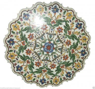Marble Coffee Table Top Multi Gem Inlay Pietradure Mosaic Office Decoratiions