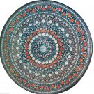 4'x4' Black Round Marble Dining Table Carnelian Mosaic Top Multi Art Decor H938A 4'x4' Black Round Marble Dining Table Carnelian Mosaic Top Multi Art Decor H938A