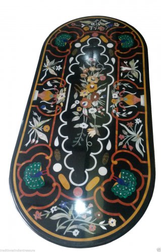 30"x60" Marble Dining Table Top Inlay Mosaic Peacock Living Room Art Decor H948A