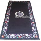 2.5'x5' Black Marble top Dining Mother of Pearl Inlay Pietradura Living Decor 2.5'x5' Black Marble top Dining Mother of Pearl Inlay Pietradura Living Decor