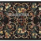 2.5'x5' Black Marble Dining Table Top Rare Marquetry Inlay Occasional Decor 2.5'x5' Black Marble Dining Table Top Rare Marquetry Inlay Occasional Decor