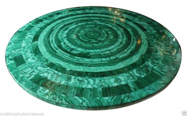 30" Marble Coffee Table Top Rare Malachite Inlay Stone New Special Gift Decor