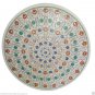 4'X4' Marble Dining Table Top Inlay Gems Mosaic Floral Art Work Outdoor Decor