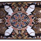 30"x60" Black Marble Dining Table Top Inlay Pietradura Fish Marquetry Decor Gift