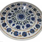 30" Marble Top Coffee Table Lapis Inlay Stones Gemtone Mosaic Home Gift Decor