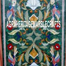 2.5'x5' Green Marble Top Outdoor Mosaic Decor Dining Table Pietradura Inlay Arts