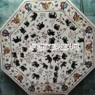 36" White Marble Octagon Dining Mosaic Table Top Elephant Arts Inlay Gifts Decor