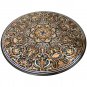 54" Black Marble Real Coffee Dining Table Top PietraDura Inlay Collectible Decor