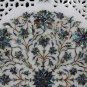 24" White Marble Paua Shell Dining Coffee Table Top Filigree Real Floral Decor