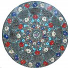 24" Marble Coffee Table Top Inlaid Semi Precious Filigree Handmade Decorative