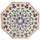 30" Marble Coffee Table Top Pietra Dura Lapis Lazuli Semi Precious Handmade Art