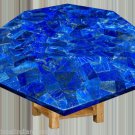 15" Marble Center Coffee Table Top Lapis Lazuli Gemstone Mosaic Inlay Patio Deco