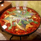 24" Black Marble Coffee Table Mosaic Marquetry Inlay Occasion Gifts Decor H3836