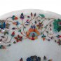 30" Marble Restaurant Table Top Multi Floral Semi Precious Decor Stones Arts