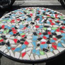 36" Multi Marble Round Dining Table Handmade Art Mosaic Inlay Living Room Decor