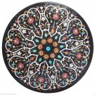 42" Black Marble Inlaid Mosaic Marquetry Dining Table Top Hallway Patio Décor 42" Black Marble Inlaid Mosaic Marquetry Dining Table Top Hallway Patio Décor