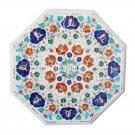 18" Marble Center Table Top Semi Precious Multi Stone Inlay Garden Mosaic Decor 18" Marble Center Table Top Semi Precious Multi Stone Inlay Garden Mosaic Decor