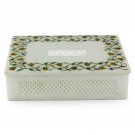 8"x4"x2" Marble Jewellery Storage Box Malachite Inlay Best Gift For Girls Decor