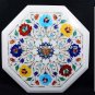 12" Marble Bedroom Table Top Multi Lapis Collectible Inlay Valentine Decor H5398