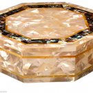 5"x5"x2" Marble Jewellery Box Semi Precious Abalone Stone Work Collectible Gifts